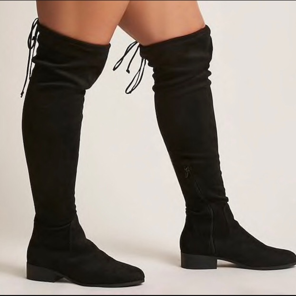 Faux Suede Over-The-Knee Boots (WIDE)